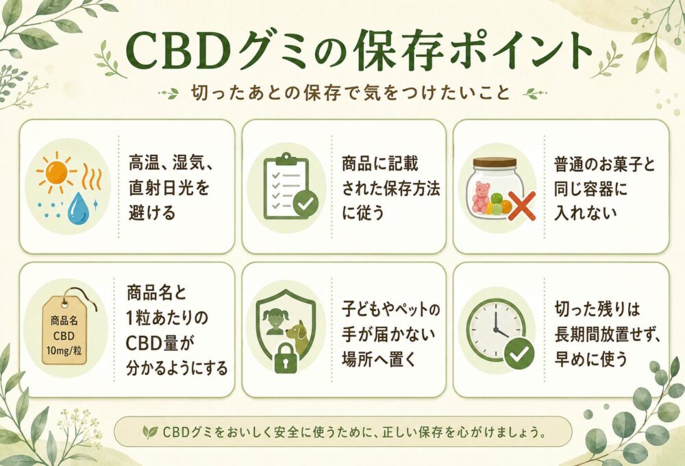 分割したグミは早めに使う