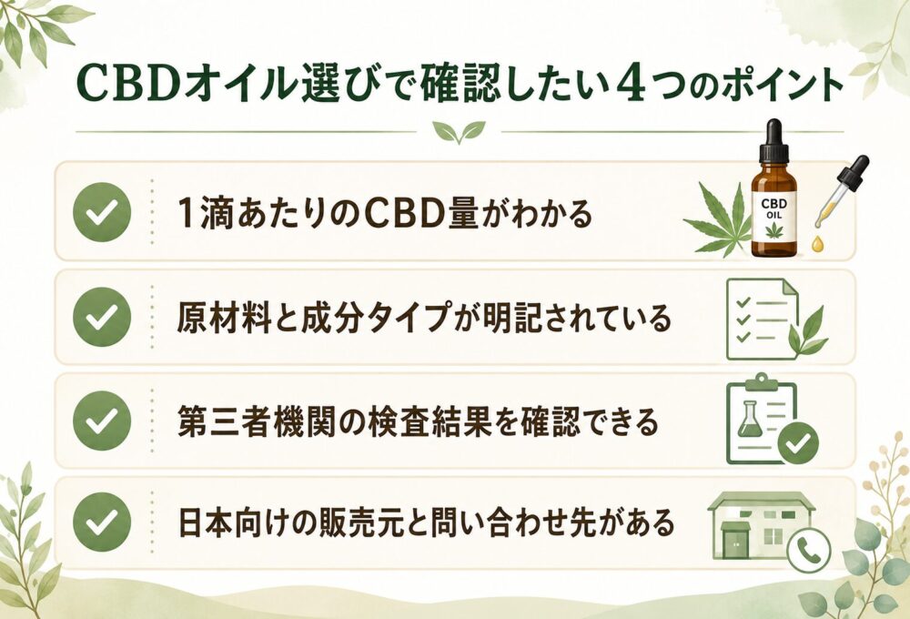 CBDオイル、何から始める？使い方・選び方を初心者向けに解説
