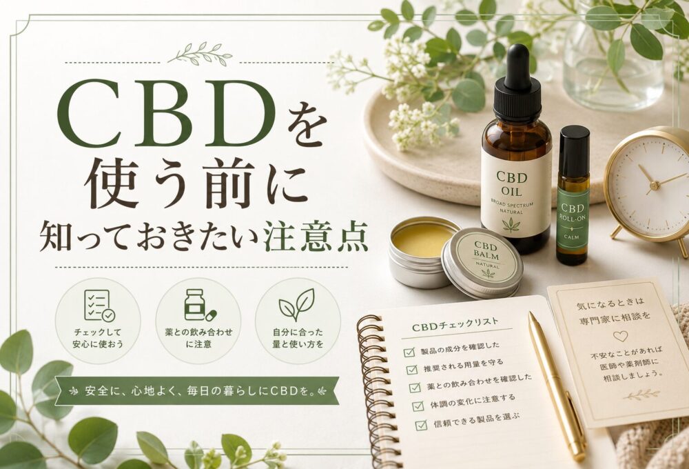 CBDを使う前に知っておきたい注意点