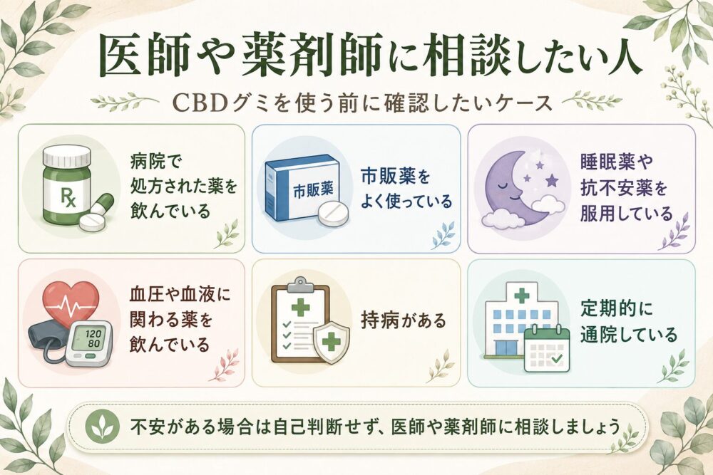薬を服用中の方は医師に相談する