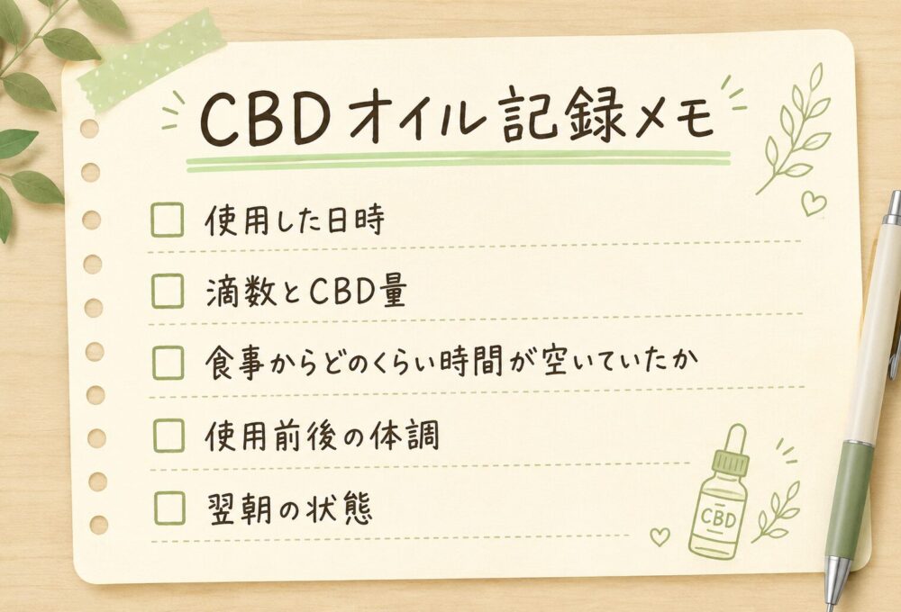 使った量と体調を簡単に記録する
